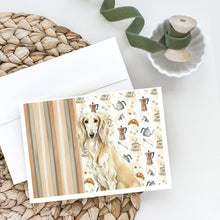 Load image into Gallery viewer, Cream Saluki Coffee Bar Greeting Cards Pack of 8