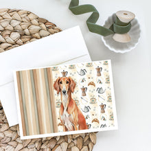 Load image into Gallery viewer, Red Saluki Coffee Bar Greeting Cards Pack of 8