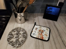 Load image into Gallery viewer, Red Saluki Coffee Bar Pair of Pot Holders