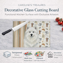 Load image into Gallery viewer, White Samoyed Coffee Bar Glass Cutting Board
