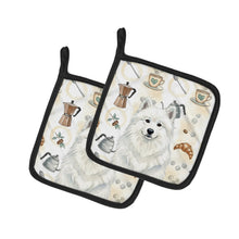 Load image into Gallery viewer, White Samoyed Coffee Bar Pair of Pot Holders