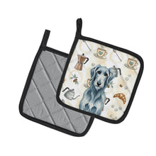 Load image into Gallery viewer, Blue-Gray Scottish Deerhound Coffee Bar Pair of Pot Holders