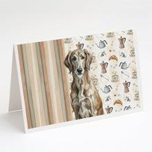 Load image into Gallery viewer, Brindle Scottish Deerhound Coffee Bar Greeting Cards Pack of 8