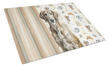 Load image into Gallery viewer, Brindle Scottish Deerhound Coffee Bar Glass Cutting Board
