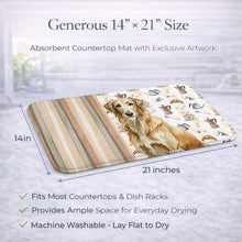 Load image into Gallery viewer, Wheaten Scottish Deerhound Coffee Bar Dish Drying Mat