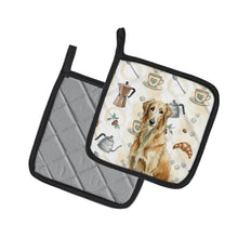 Load image into Gallery viewer, Wheaten Scottish Deerhound Coffee Bar Pair of Pot Holders
