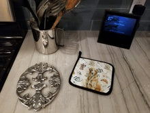 Load image into Gallery viewer, Wheaten Scottish Deerhound Coffee Bar Pair of Pot Holders