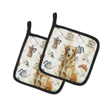Load image into Gallery viewer, Wheaten Scottish Deerhound Coffee Bar Pair of Pot Holders