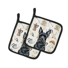 Load image into Gallery viewer, Scottish Terrier Coffee Bar Pair of Pot Holders