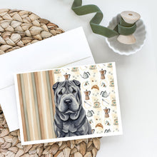 Load image into Gallery viewer, Black Shar Pei Coffee Bar Greeting Cards Pack of 8