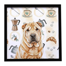 Load image into Gallery viewer, Red Shar Pei Coffee Bar Framed Metal Print