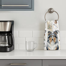 Load image into Gallery viewer, Blue Merle Sheltie Coffee Bar Kitchen Towel