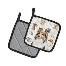 Load image into Gallery viewer, Sable Sheltie Coffee Bar Pair of Pot Holders