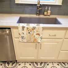 Load image into Gallery viewer, Cream Shiba Inu Coffee Bar Kitchen Towel