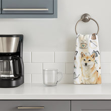 Load image into Gallery viewer, Cream Shiba Inu Coffee Bar Kitchen Towel
