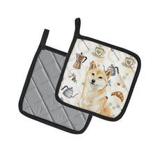 Load image into Gallery viewer, Cream Shiba Inu Coffee Bar Pair of Pot Holders