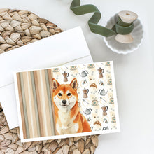 Load image into Gallery viewer, Red Shiba Inu Coffee Bar Greeting Cards Pack of 8