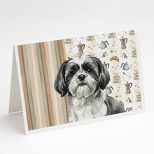 Load image into Gallery viewer, Black and White Shih Tzu Coffee Bar Greeting Cards Pack of 8