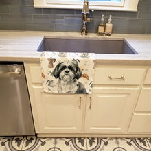 Load image into Gallery viewer, Black and White Shih Tzu Coffee Bar Kitchen Towel