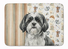 Load image into Gallery viewer, Black and White Shih Tzu Coffee Bar Memory Foam Kitchen Mat