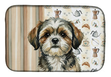Load image into Gallery viewer, Brindle Shih Tzu Coffee Bar Dish Drying Mat