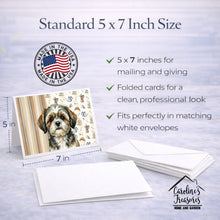 Load image into Gallery viewer, Brindle Shih Tzu Coffee Bar Greeting Cards Pack of 8