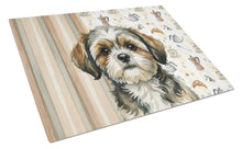 Load image into Gallery viewer, Brindle Shih Tzu Coffee Bar Glass Cutting Board