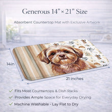 Load image into Gallery viewer, Liver Shih Tzu Coffee Bar Dish Drying Mat
