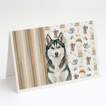 Load image into Gallery viewer, Siberian Husky Coffee Bar Greeting Cards Pack of 8