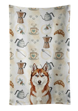 Load image into Gallery viewer, Red and White Siberian Husky Coffee Bar Kitchen Towel