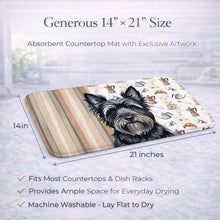 Load image into Gallery viewer, Black Skye Terrier Coffee Bar Dish Drying Mat