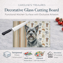 Load image into Gallery viewer, Gray Skye Terrier Coffee Bar Glass Cutting Board