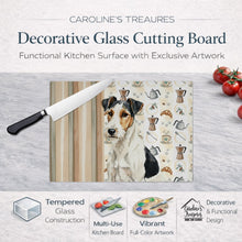 Load image into Gallery viewer, Smooth Fox Terrier Coffee Bar Glass Cutting Board
