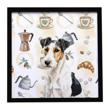 Load image into Gallery viewer, Smooth Fox Terrier Coffee Bar Framed Metal Print
