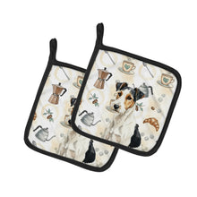 Load image into Gallery viewer, Smooth Fox Terrier Coffee Bar Pair of Pot Holders