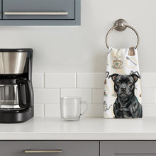 Load image into Gallery viewer, Black Staffordshire Bull Terrier Coffee Bar Kitchen Towel