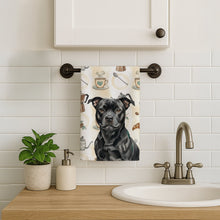 Load image into Gallery viewer, Black Staffordshire Bull Terrier Coffee Bar Kitchen Towel