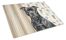 Load image into Gallery viewer, Black Staffordshire Bull Terrier Coffee Bar Glass Cutting Board