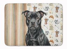 Load image into Gallery viewer, Black Staffordshire Bull Terrier Coffee Bar Memory Foam Kitchen Mat