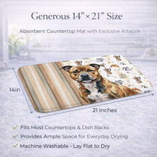 Load image into Gallery viewer, Brindle Staffordshire Bull Terrier Coffee Bar Dish Drying Mat