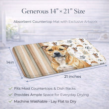 Load image into Gallery viewer, Fawn Staffordshire Bull Terrier Coffee Bar Dish Drying Mat