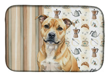 Load image into Gallery viewer, Fawn Staffordshire Bull Terrier Coffee Bar Dish Drying Mat