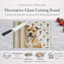 Load image into Gallery viewer, Fawn Staffordshire Bull Terrier Coffee Bar Glass Cutting Board