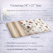 Load image into Gallery viewer, White Staffordshire Bull Terrier Coffee Bar Dish Drying Mat
