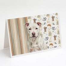 Load image into Gallery viewer, White Staffordshire Bull Terrier Coffee Bar Greeting Cards Pack of 8
