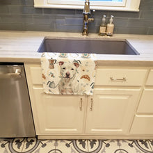 Load image into Gallery viewer, White Staffordshire Bull Terrier Coffee Bar Kitchen Towel