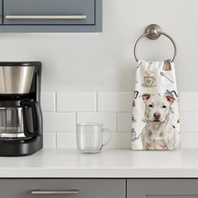 Load image into Gallery viewer, White Staffordshire Bull Terrier Coffee Bar Kitchen Towel