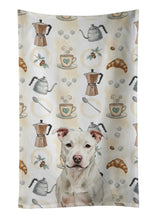 Load image into Gallery viewer, White Staffordshire Bull Terrier Coffee Bar Kitchen Towel