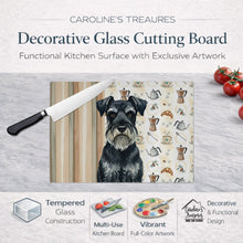 Load image into Gallery viewer, Standard Schnauzer Coffee Bar Glass Cutting Board