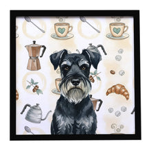 Load image into Gallery viewer, Standard Schnauzer Coffee Bar Framed Metal Print